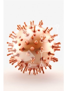 Intra Συλλεκτικό Ξύλινο Παζλ Plywood  4mm - Τρισδιάστατη απόδοση ενός ιού Σε Ξύλινο Κουτί - Διαστάσεις Puzzle: 10x10 cm – 25 κομμάτια