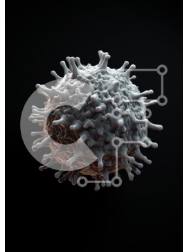 Intra Συλλεκτικό Ξύλινο Παζλ Plywood  4mm - Περίπλοκη απόδοση ιών 3D σε μαύρο φόντο Σε Ξύλινο Κουτί - Διαστάσεις Puzzle: 10x10 cm – 25 κομμάτια