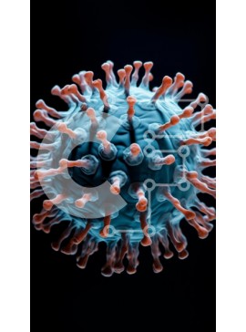 Intra Συλλεκτικό Ξύλινο Παζλ Plywood  4mm - Αναλυτική αναπαράσταση ενός ιού Σε Ξύλινο Κουτί - Διαστάσεις Puzzle: 10x10 cm – 25 κομμάτια