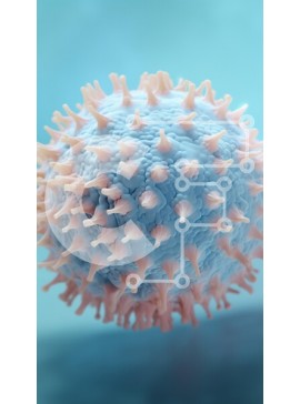 Intra Συλλεκτικό Ξύλινο Παζλ Plywood  4mm - τρισδιάστατη εικόνα του ροζ και μπλε κελιού Σε Ξύλινο Κουτί - Διαστάσεις Puzzle: 10x10 cm – 25 κομμάτια