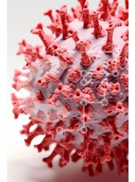 Intra Συλλεκτικό Ξύλινο Παζλ Plywood  4mm - Λεπτομερές τρισδιάστατο μοντέλο του ιού της γρίπης Σε Ξύλινο Κουτί - Διαστάσεις Puzzle: 10x10 cm – 25 κομμάτια