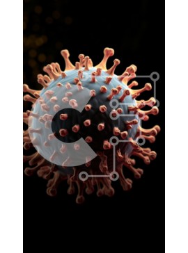 Intra Συλλεκτικό Ξύλινο Παζλ Plywood  4mm - Λεπτομερής μικροσκοπική εικόνα ενός ιού Σε Ξύλινο Κουτί - Διαστάσεις Puzzle: 10x10 cm – 25 κομμάτια