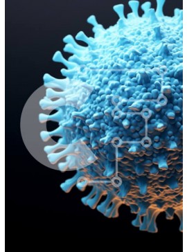 Intra Συλλεκτικό Ξύλινο Παζλ Plywood  4mm - 3D απεικόνιση ενός ιού Σε Ξύλινο Κουτί - Διαστάσεις Puzzle: 10x10 cm – 25 κομμάτια