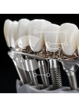 Intra Συλλεκτικό Ξύλινο Παζλ Plywood  4mm - Κοντινό πλάνο οδοντικών εμφυτευμάτων και στεφάνων Σε Ξύλινο Κουτί - Διαστάσεις Puzzle: 10x10 cm – 25 κομμάτια