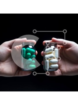 Intra Συλλεκτικό Ξύλινο Παζλ Plywood  4mm - Πράσινες και λευκές κάψουλες σε βάζα Σε Ξύλινο Κουτί - Διαστάσεις Puzzle: 10x10 cm – 25 κομμάτια