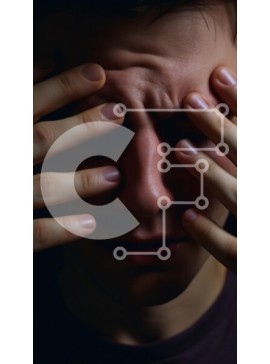 Intra Συλλεκτικό Ξύλινο Παζλ Plywood  4mm - Ταλαιπωρημένο άτομο που κρατά το κεφάλι στα χέρια Σε Ξύλινο Κουτί - Διαστάσεις Puzzle: 10x10 cm – 25 κομμάτια