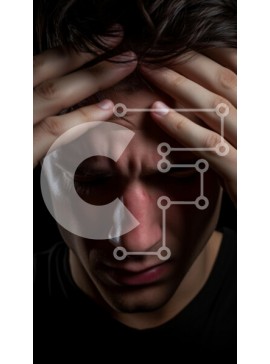 Intra Συλλεκτικό Ξύλινο Παζλ Plywood  4mm - Νεαρός άνδρας που κρατά το κεφάλι του σε κίνδυνο Σε Ξύλινο Κουτί - Διαστάσεις Puzzle: 10x10 cm – 25 κομμάτια