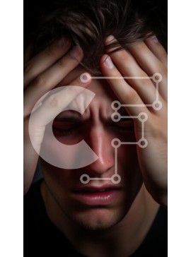 Intra Συλλεκτικό Ξύλινο Παζλ Plywood  4mm - Νεαρός άνδρας που κρατά το κεφάλι του σε κίνδυνο Σε Ξύλινο Κουτί - Διαστάσεις Puzzle: 10x10 cm – 25 κομμάτια