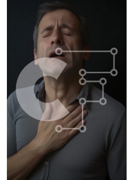 Intra Συλλεκτικό Ξύλινο Παζλ Plywood  4mm - Ταλαιπωρημένο άτομο που κρατά το λαιμό Σε Ξύλινο Κουτί - Διαστάσεις Puzzle: 10x10 cm – 25 κομμάτια