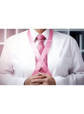 Intra Συλλεκτικό Ξύλινο Παζλ Plywood  4mm - Άνδρας που υποστηρίζει την ευαισθητοποίηση για τον καρκίνο του μαστού με ροζ κορδέλες Σε Ξύλινο Κουτί - Διαστάσεις Puzzle: 10x10 cm – 25 κομμάτια