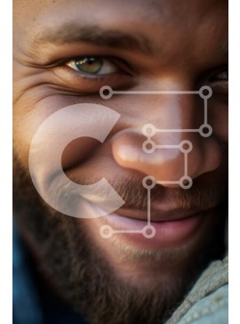 Intra Συλλεκτικό Ξύλινο Παζλ Plywood  4mm - Κοντινό πλάνο Πορτρέτο ενός χαμογελαστού άνδρα Σε Ξύλινο Κουτί - Διαστάσεις Puzzle: 10x10 cm – 25 κομμάτια