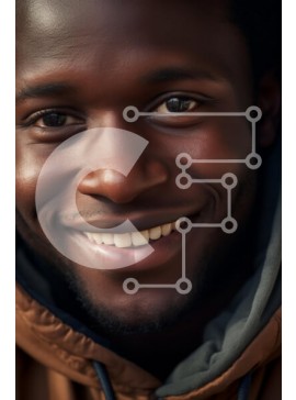 Intra Συλλεκτικό Ξύλινο Παζλ Plywood  4mm - Κοντινό πλάνο Πορτρέτο ενός χαμογελαστού άνδρα Σε Ξύλινο Κουτί - Διαστάσεις Puzzle: 10x10 cm – 25 κομμάτια