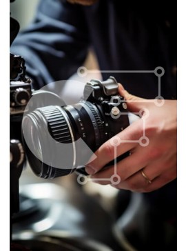 Intra Συλλεκτικό Ξύλινο Παζλ Plywood  4mm - Κοντινό πλάνο ενός φωτογράφου με μια κάμερα Σε Ξύλινο Κουτί - Διαστάσεις Puzzle: 10x10 cm – 25 κομμάτια