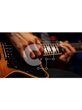 Intra Συλλεκτικό Ξύλινο Παζλ Plywood  4mm - Κοντινό πλάνο ενός χεριού που παίζει ηλεκτρική κιθάρα Σε Ξύλινο Κουτί - Διαστάσεις Puzzle: 10x10 cm – 25 κομμάτια