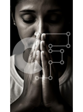 Intra Συλλεκτικό Ξύλινο Παζλ Plywood  4mm - Γυναίκα που προσεύχεται με τα χέρια μαζί σε μαύρο και άσπρο Σε Ξύλινο Κουτί - Διαστάσεις Puzzle: 10x10 cm – 25 κομμάτια