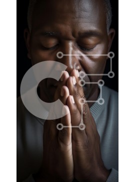 Intra Συλλεκτικό Ξύλινο Παζλ Plywood  4mm - Ένας άντρας που προσεύχεται με ενωμένα χέρια Σε Ξύλινο Κουτί - Διαστάσεις Puzzle: 10x10 cm – 25 κομμάτια