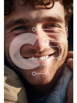 Intra Συλλεκτικό Ξύλινο Παζλ Plywood  4mm - Χαρούμενο πορτρέτο νεαρού άνδρα Σε Ξύλινο Κουτί - Διαστάσεις Puzzle: 10x10 cm – 25 κομμάτια