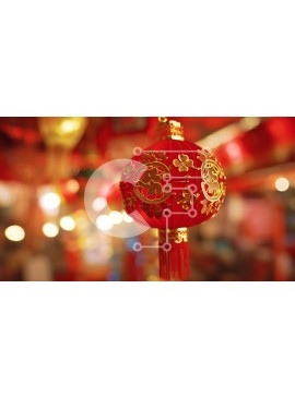 Intra Συλλεκτικό Ξύλινο Παζλ Plywood  4mm - Κρεμαστή διακόσμηση φαναριού με κόκκινο και χρυσό Σε Ξύλινο Κουτί - Διαστάσεις Puzzle: 10x10 cm – 25 κομμάτια