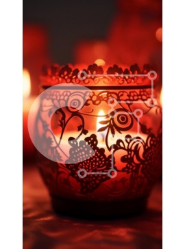 Intra Συλλεκτικό Ξύλινο Παζλ Plywood  4mm - Γυάλινο κερί με περίπλοκα σχέδια και αναμμένα κεριά Σε Ξύλινο Κουτί - Διαστάσεις Puzzle: 10x10 cm – 25 κομμάτια