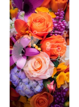 Σετ των 2 Intra Συλλεκτικό Ξύλινο Παζλ Plywood  4mm - Πολύχρωμο μπουκέτο λουλούδια Σε Ξύλινο Κουτί - Διαστάσεις: 10x10 cm – 25 κομμάτια