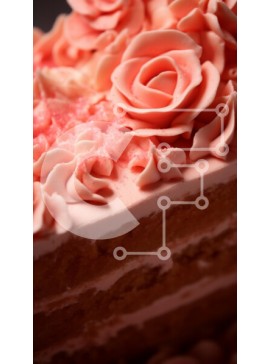 Intra Συλλεκτικό Ξύλινο Παζλ Plywood  4mm - Κομψή τούρτα τριών επιπέδων με ροζ τριαντάφυλλα Σε Ξύλινο Κουτί - Διαστάσεις: 10x10 cm – 25 κομμάτια