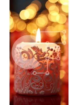 Intra Συλλεκτικό Ξύλινο Παζλ Plywood  4mm - Υπέροχα αναμμένο κερί σε διακοσμητική διάταξη Σε Ξύλινο Κουτί - Διαστάσεις Puzzle: 10x10 cm – 25 κομμάτια