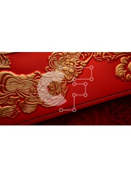 Intra Συλλεκτικό Ξύλινο Παζλ Plywood  4mm - Περίτεχνα έπιπλα σε κόκκινο και χρυσό χρώμα Σε Ξύλινο Κουτί - Διαστάσεις Puzzle: 10x10 cm – 25 κομμάτια