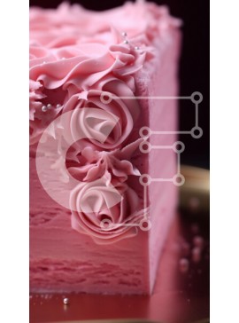 Intra Συλλεκτικό Ξύλινο Παζλ Plywood  4mm - Κομψή ροζ τούρτα με τριαντάφυλλα και πέρλες Σε Ξύλινο Κουτί - Διαστάσεις: 10x10 cm – 25 κομμάτια