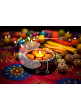 Intra Συλλεκτικό Ξύλινο Παζλ Plywood  4mm - Εορταστικό Πασχαλινό Τραπέζι Σε Ξύλινο Κουτί - Διαστάσεις Puzzle: 10x10 cm – 25 κομμάτια