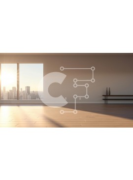 Intra Συλλεκτικό Ξύλινο Παζλ Plywood  4mm - Κομψό σαλόνι με θέα στον ορίζοντα της πόλης Σε Ξύλινο Κουτί - Διαστάσεις Puzzle: 10x10 cm – 25 κομμάτια