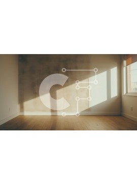 Intra Συλλεκτικό Ξύλινο Παζλ Plywood  4mm - Κενό δωμάτιο με λευκό τοίχο και ξύλινο πάτωμα Σε Ξύλινο Κουτί - Διαστάσεις Puzzle: 10x10 cm – 25 κομμάτια