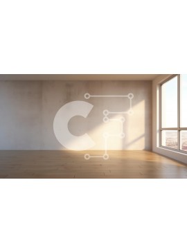 Intra Συλλεκτικό Ξύλινο Παζλ Plywood  4mm - Άδειο δωμάτιο με θέα στην πόλη και έργα τέχνης Σε Ξύλινο Κουτί - Διαστάσεις Puzzle: 10x10 cm – 25 κομμάτια