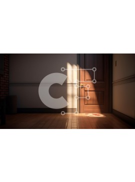 Intra Συλλεκτικό Ξύλινο Παζλ Plywood  4mm - Μινιμαλιστική ξύλινη πόρτα σε κενό δωμάτιο Σε Ξύλινο Κουτί - Διαστάσεις Puzzle: 10x10 cm – 25 κομμάτια