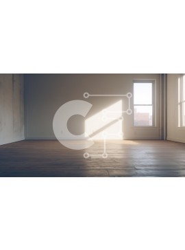 Intra Συλλεκτικό Ξύλινο Παζλ Plywood  4mm - Άδειο δωμάτιο με ξύλινο πάτωμα και μεγάλα παράθυρα Σε Ξύλινο Κουτί - Διαστάσεις Puzzle: 10x10 cm – 25 κομμάτια