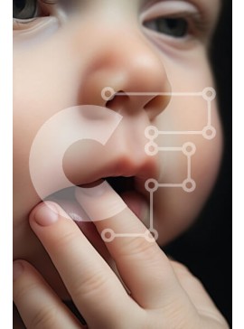 Intra Συλλεκτικό Ξύλινο Παζλ Plywood  4mm - Μωρό με το χέρι στο στόμα Σε Ξύλινο Κουτί - Διαστάσεις Puzzle: 10x10 cm – 25 κομμάτια