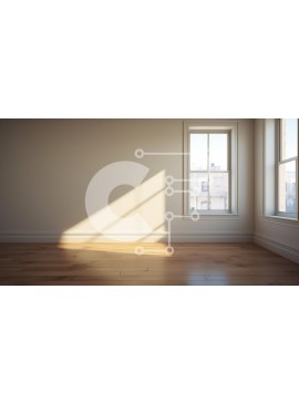 Intra Συλλεκτικό Ξύλινο Παζλ Plywood  4mm - Άδειο λευκό δωμάτιο με ξύλινο πάτωμα και παράθυρα Σε Ξύλινο Κουτί - Διαστάσεις Puzzle: 10x10 cm – 25 κομμάτια