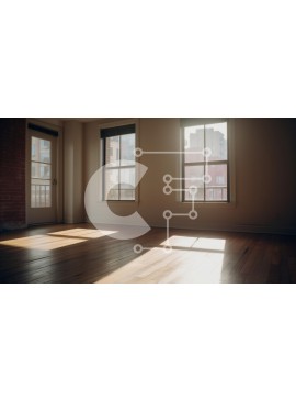 Intra Συλλεκτικό Ξύλινο Παζλ Plywood  4mm - Άδειο δωμάτιο με ηλιόλουστα παράθυρα και ξύλινο πάτωμα Σε Ξύλινο Κουτί - Διαστάσεις Puzzle: 10x10 cm – 25 κομμάτια