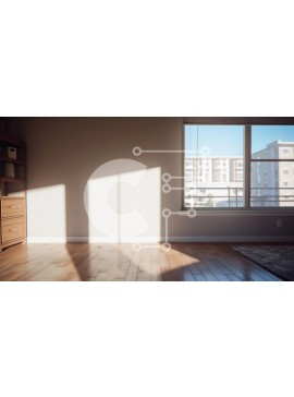 Intra Συλλεκτικό Ξύλινο Παζλ Plywood  4mm - Άδειο δωμάτιο με ράφια και μεγάλο παράθυρο Σε Ξύλινο Κουτί - Διαστάσεις Puzzle: 10x10 cm – 25 κομμάτια