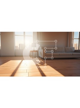 Intra Συλλεκτικό Ξύλινο Παζλ Plywood  4mm - Μοντέρνο σαλόνι με θέα στον ορίζοντα της πόλης Σε Ξύλινο Κουτί - Διαστάσεις Puzzle: 10x10 cm – 25 κομμάτια