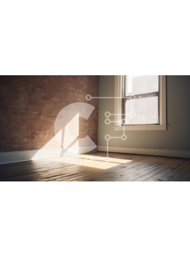 Intra Συλλεκτικό Ξύλινο Παζλ Plywood  4mm - Κενό δωμάτιο με τοίχο από τούβλα και ξύλινο πάτωμα Σε Ξύλινο Κουτί - Διαστάσεις Puzzle: 10x10 cm – 25 κομμάτια