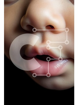 Intra Συλλεκτικό Ξύλινο Παζλ Plywood  4mm - Κοντινό πλάνο του προσώπου του μωρού Σε Ξύλινο Κουτί - Διαστάσεις Puzzle: 10x10 cm – 25 κομμάτια