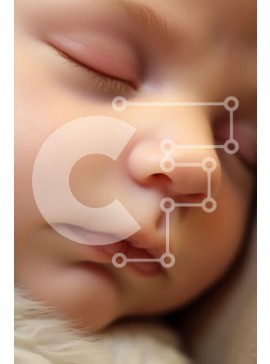 Intra Συλλεκτικό Ξύλινο Παζλ Plywood  4mm - Κοντινό πλάνο του βρέφους που κοιμάται Σε Ξύλινο Κουτί - Διαστάσεις Puzzle: 10x10 cm – 25 κομμάτια