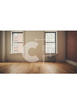 Intra Συλλεκτικό Ξύλινο Παζλ Plywood  4mm - Άδειο δωμάτιο με ξύλινα δάπεδα και τοίχους από τούβλα Σε Ξύλινο Κουτί - Διαστάσεις Puzzle: 10x10 cm – 25 κομμάτια