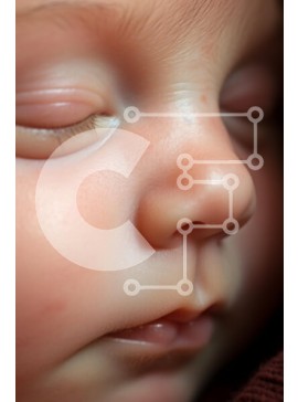 Intra Συλλεκτικό Ξύλινο Παζλ Plywood  4mm - Κοντινό πλάνο του βρεφικού ύπνου Σε Ξύλινο Κουτί - Διαστάσεις Puzzle: 10x10 cm – 25 κομμάτια