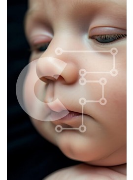 Intra Συλλεκτικό Ξύλινο Παζλ Plywood  4mm - Κοντινό πλάνο του βρέφους που κοιμάται Σε Ξύλινο Κουτί - Διαστάσεις Puzzle: 10x10 cm – 25 κομμάτια