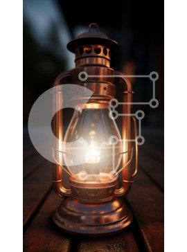 Intra Συλλεκτικό Ξύλινο Παζλ Plywood  4mm - Παλιομοδίτικο φανάρι σε ξύλινο τραπέζι Σε Ξύλινο Κουτί - Διαστάσεις Puzzle: 10x10 cm – 25 κομμάτια