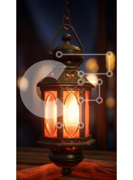 Intra Συλλεκτικό Ξύλινο Παζλ Plywood  4mm - Vintage φανάρι που κρέμεται από ξύλινο κοντάρι Σε Ξύλινο Κουτί - Διαστάσεις Puzzle: 10x10 cm – 25 κομμάτια