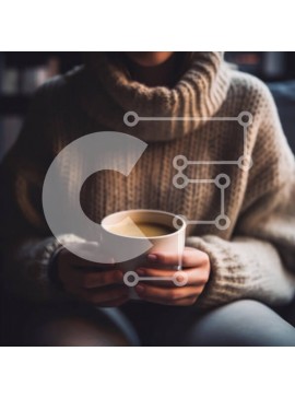 Σετ των 2 Intra Συλλεκτικό Ξύλινο Παζλ Plywood  4mm - Ζεστή στιγμή με ένα ζεστό ρόφημα Σε Ξύλινο Κουτί - Διαστάσεις: 10x10 cm – 25 κομμάτια