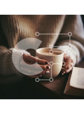 Σετ των 2 Intra Συλλεκτικό Ξύλινο Παζλ Plywood  4mm - Ζεστή σκηνή με καφέ και βιβλίο Σε Ξύλινο Κουτί - Διαστάσεις: 10x10 cm – 25 κομμάτια