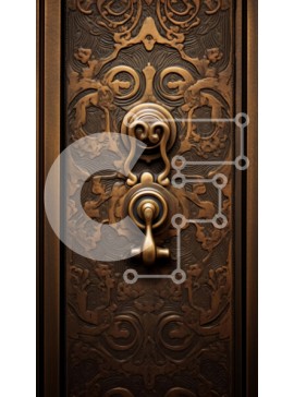 Intra Συλλεκτικό Ξύλινο Παζλ Plywood  4mm - Περίπλοκη μπρούτζινη πόρτα με καλλιτεχνικά σχέδια Σε Ξύλινο Κουτί - Διαστάσεις Puzzle: 10x10 cm – 25 κομμάτια